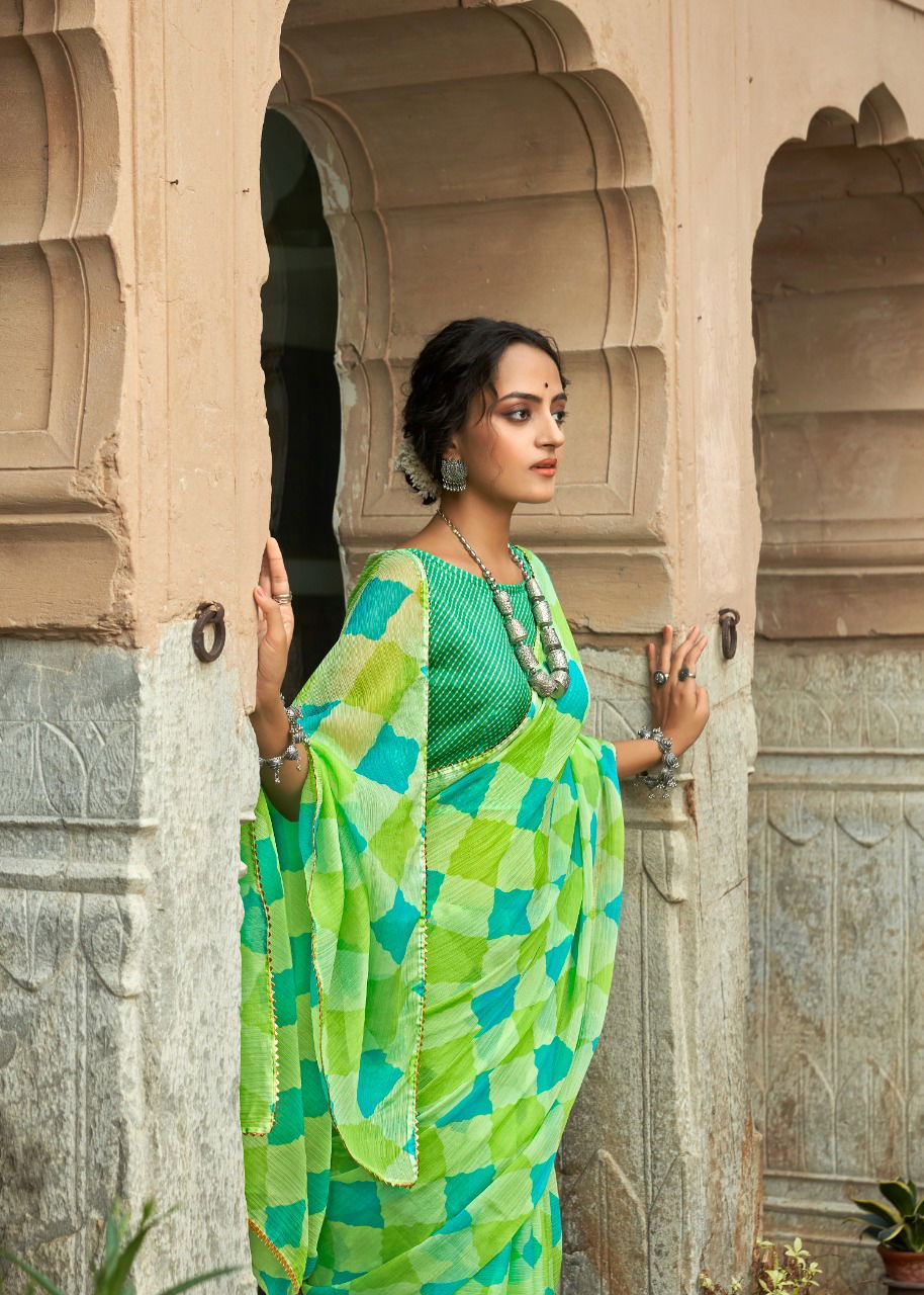 Kashvi Tanishq Fancy Printed Designer Chiffon Ethnic Wear Saree Collection 